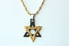 GB-SD-gem Stainless Steel Two Tone Gold & Black Rhodium Star of David Crystal Charm Pendant with Chain - Image 3 of 0