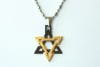 GB-SD-gem Stainless Steel Two Tone Gold & Black Rhodium Star of David Crystal Charm Pendant with Chain - Image 4 of 0