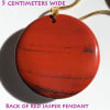 RJDP-GLF Red Jasper Glass Dome Stone Pendants - Gold Plated Lotus Flower - Image 2 of 0