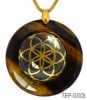 Brown Agate Sacred Geometry Stone Pendants - Image 1 of 0