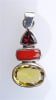 hessonite garnet, red coral, and citrine pendant - Image 1 of 0
