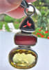hessonite garnet, red coral, and citrine pendant - Image 3 of 0
