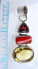 hessonite garnet, red coral, and citrine pendant - Image 4 of 0