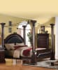 Roman Empire Canopy 6 Piece Bedroom Set in dark cherry Two Tone Finish by Acme - 19340 - Image 2 of 0
