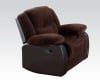 Bernal Two Tone Chocolate Fabric 2 Piece Reclining Set by Acme - 50468-S - Image 4 of 0