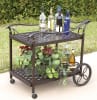 Savannah Outdoor Serving Tea Cart in Brown Bronzed Powder Coat Finish by Bridgeton Moore - AFD-10293441 - Image 2 of 0