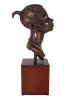 African Queen Bust on Stand in Faux Wood and Bronze Tone Finish by AFD Home - AFD-10566622 - Image 3 of 0