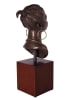 African Queen Bust on Stand in Faux Wood and Bronze Tone Finish by AFD Home - AFD-10566622 - Image 4 of 0
