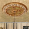 Sistine Round Chandelier Ceiling Medallion in Classic White and Gold Finish by AFD Home - AFD-10711826 - Image 2 of 0