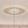Blanco Oval Chandelier Ceiling Medallion in White and Beige Finish by AFD Home - AFD-10769340 - Image 2 of 0
