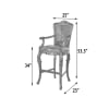Western Chippendale Fur and Leather Bar Stool in Brown Leather & Vintage Estate by AFD Home - AFD-11126910 - Image 5 of 0