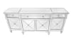 Park Avenue Credenza 4 Door Mirrored Sideboard in Silver and Gold Finish by AFD Home - AFD-11166313 - Image 1 of 0