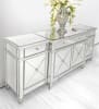 Park Avenue Credenza 4 Door Mirrored Sideboard in Silver and Gold Finish by AFD Home - AFD-11166313 - Image 2 of 0