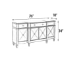 Park Avenue Credenza 4 Door Mirrored Sideboard in Silver and Gold Finish by AFD Home - AFD-11166313 - Image 5 of 0