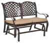 Savannah Outdoor Bench Glider in Brown Bronzed Powder Coat Finish by Bridgeton Moore - AFD-11232042 - Image 1 of 0