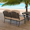 Savannah Outdoor Loveseat in Powder Coat Finish by Bridgeton Moore - AFD-11232051 - Image 3 of 0