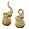 Radiant 2 Piece Elephants Sculptures with Trunks in Gold Finish by AFD Home - AFD-11257485 - Image 2 of 0