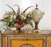 Valencia Center Piece with Handles in Amber Wood with Silver Finish by AFD Home - AFD-11257653 - Image 2 of 0