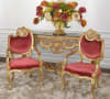 2 Piece French Rococo Fireside Chairs in Red Velvet and Golden Leaf Finish by AFD Home - AFD-11262612 - Image 2 of 0