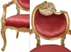 2 Piece French Rococo Fireside Chairs in Red Velvet and Golden Leaf Finish by AFD Home - AFD-11262612 - Image 3 of 0