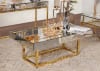 Striazza Coffee Table in Gold Trim Finish by AFD Home - AFD-11277099 - Image 2 of 0