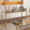Striazza Desk Console Table in Gold and Silver Finish by AFD Home - AFD-11277128 - Image 2 of 0