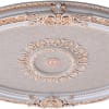 French Blanco Oval Chandelier Ceiling Medallion in White and Gold Finish by AFD Home - AFD-11277814 - Image 3 of 0