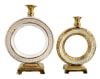 2 Piece Contemporary Circular Rhinestone Vase in Gold Finish by AFD Home - AFD-12001645 - Image 3 of 0