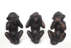 3 Piece Hear See Speak No Evil Monkeys in Brown and Gold Finish by AFD Home - AFD-12007224 - Image 1 of 0
