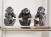 3 Piece Hear See Speak No Evil Monkeys in Brown and Gold Finish by AFD Home - AFD-12007224 - Image 2 of 0