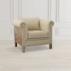 Kaitlyn Mango Wood Solid Parquet Loveseat in Linen Fabric by AFD Home - AFD-12007413 - Image 5 of 0