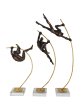 3 Piece Pole Vaulters on Glass Base in Black and Gold Finish by AFD Home - AFD-12009270 - Image 1 of 0