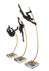 3 Piece Pole Vaulters on Glass Base in Black and Gold Finish by AFD Home - AFD-12009270 - Image 3 of 0