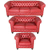 Classic Chesterfield 2 Piece Living Room Set in Red Fabric by AFD Home - AFD-12014090 - Image 3 of 0