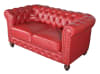 Classic Chesterfield Loveseat in Red Fabric by AFD Home - AFD-12014092 - Image 2 of 0