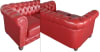 Classic Chesterfield Loveseat in Red Fabric by AFD Home - AFD-12014092 - Image 3 of 0