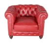 Classic Chesterfield Chair in Red Fabric by AFD Home - AFD-12014093 - Image 3 of 0