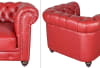 Classic Chesterfield Chair in Red Fabric by AFD Home - AFD-12014093 - Image 4 of 0