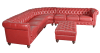 Classic Chesterfield Sectional with Ottoman in Red Fabric by AFD Home - AFD-12014115 - Image 3 of 0