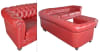 Classic Chesterfield Sectional with Ottoman in Red Fabric by AFD Home - AFD-12014115 - Image 4 of 0