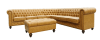 Classic Chesterfield Sectional with Ottoman in Tan Fabric by AFD Home - AFD-12014120 - Image 1 of 0