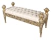 Platine Chapelle 3 Seater Bench in Champagne Golden Silver Finish by AFD Home - AFD-12014228 - Image 1 of 0