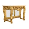 Gold Petticoat Console Table Cream Marble and Gold Finish by AFD Home - AFD-12016293 - Image 3 of 0
