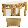 Gold Petticoat Console Table Cream Marble and Gold Finish by AFD Home - AFD-12016293 - Image 4 of 0