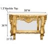 Gold Petticoat Console Table Cream Marble and Gold Finish by AFD Home - AFD-12016293 - Image 5 of 0