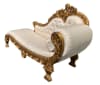 Hand-Carved Chaise in Cream Fabric with Gold Finish by AFD Home - AFD-12016296 - Image 2 of 0