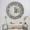 Quilled Large Pyramid Art Round Mirror in Multicolored Finish by AFD Home - AFD-12017316 - Image 2 of 0