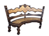 Juliana Peruvian Half Round Bench in Dark Sienna and Brown Finish by AFD Home - AFD-12017444 - Image 1 of 0