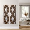 Aspen Contemporary Double Diamond Mirror in Dark Wood Finish by AFD Home - AFD-12018076 - Image 2 of 0