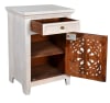 Carved Lace Harlow Side Cabinet in Antiqued White Finish by AFD Home - AFD-12018730 - Image 3 of 0